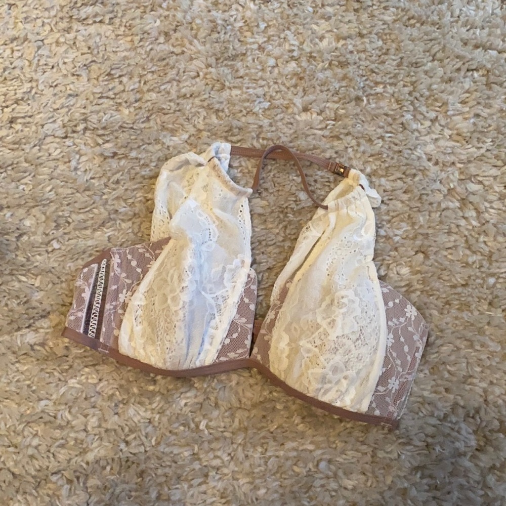 White Halter Bathing Suit Top